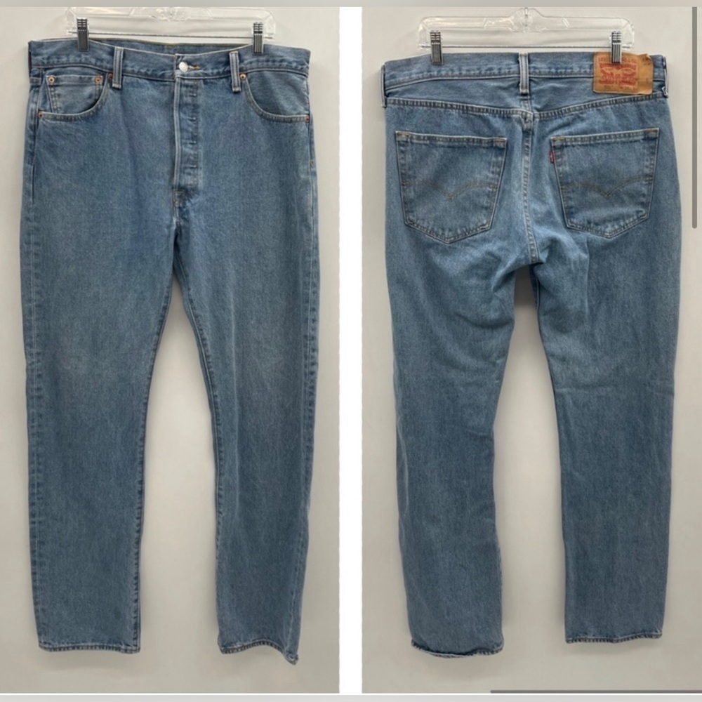 Levi’s men button fly straight leg cotton relaxed casual unisex denim jean 36x34